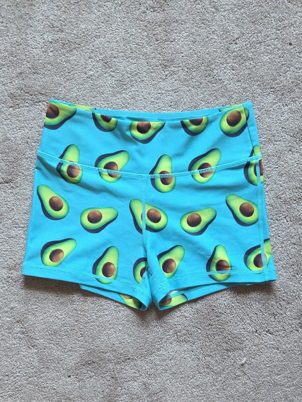 VOXY Women’s High-Waist Avocado Print Spandex Shorts Size Medium